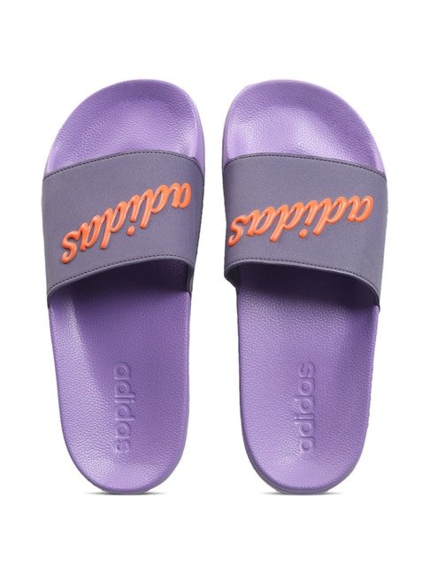 Adidas Women's ADILETTE SHOWER Purple Slides - View 3