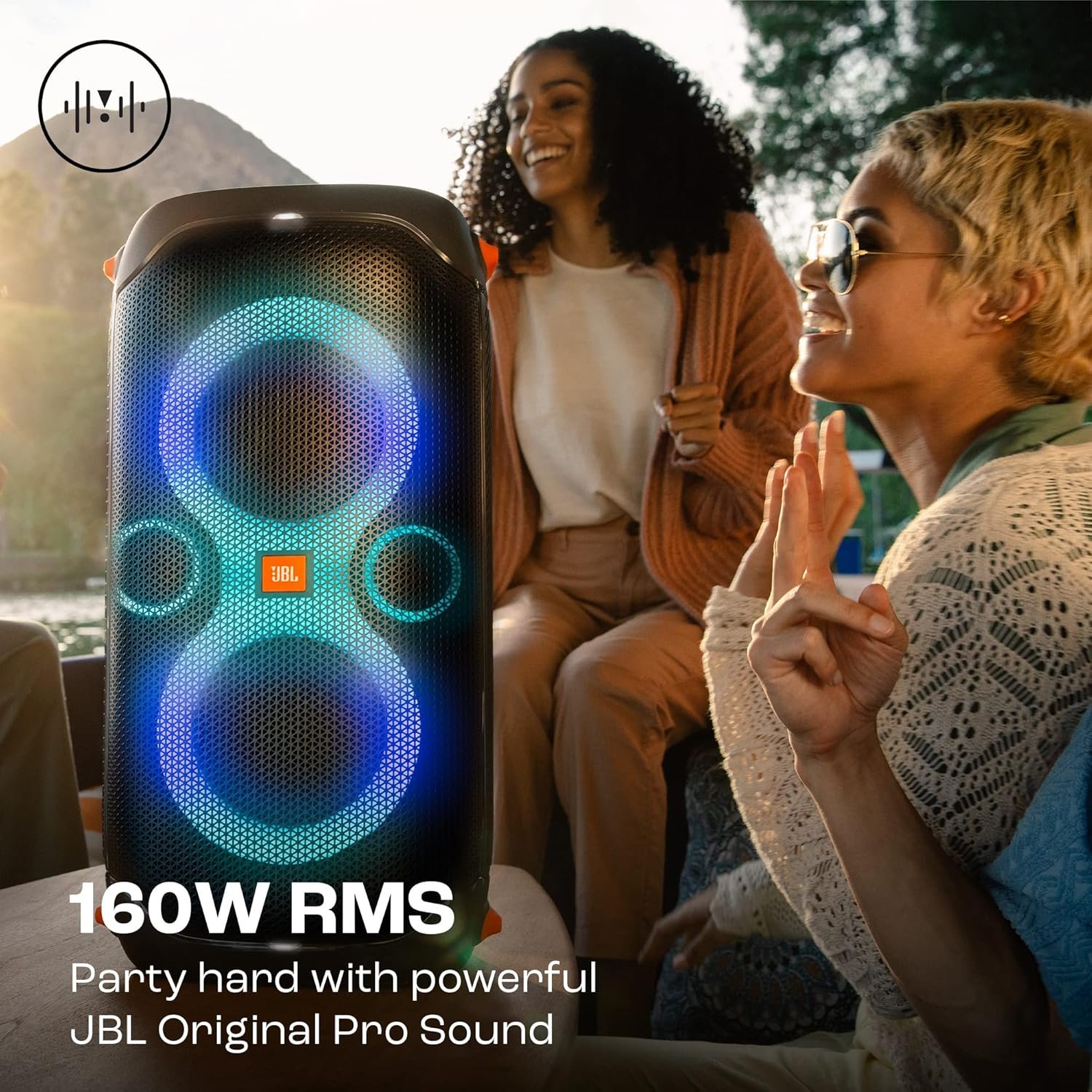 JBL Partybox 110, Wireless Bluetooth Party Speaker, 160W Monstrous Pro Sound, Dynamic Light Show, Upto 12Hrs Playtime, Built-in Powerbank, Guitar & Mic Input, PartyBox App, Splashproof (Black) - View 8