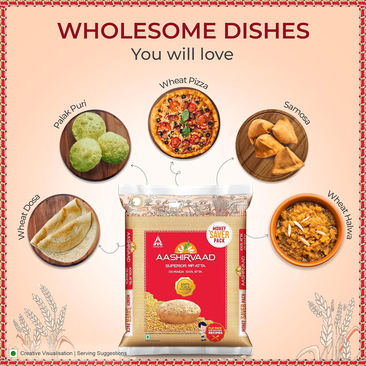 Aashirvaad Superior MP Atta, 10kg, Wheat Flour - View 8