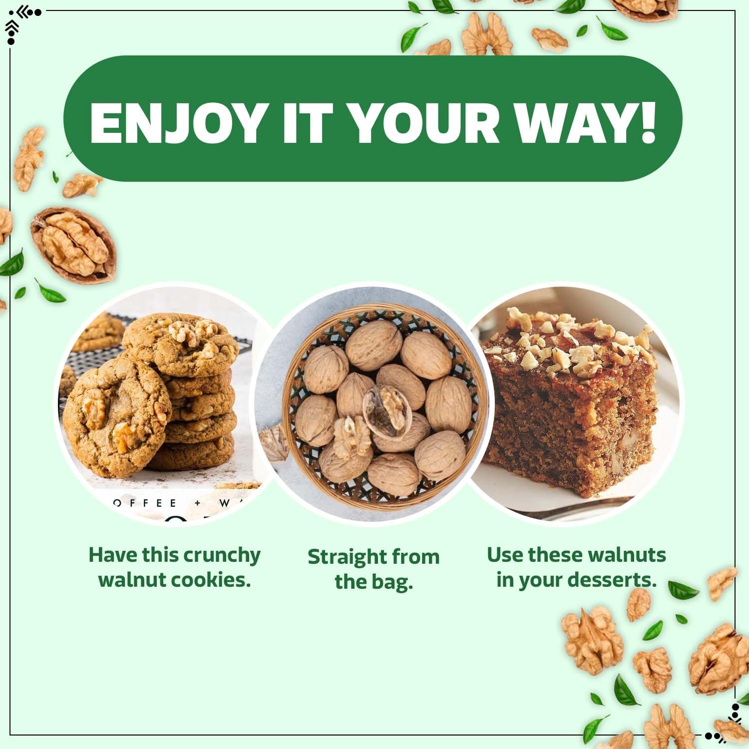 Kashmir Walnuts with Shell – 1kg | Fresh, Natural &amp; Unprocessed Dry Fruits | Rich in Omega-3 | Boosts Brain &amp; Heart Health - View 6