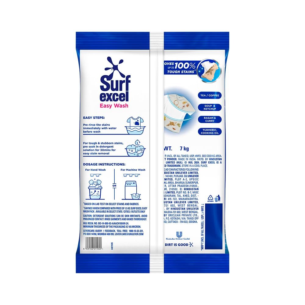 7 kg Surf Excel Easy Wash Detergent Powder | Superfine Washing Powder | Dissolves Easily &amp; Removes Tough Stains | Suitable for all Washing Machines - View 6